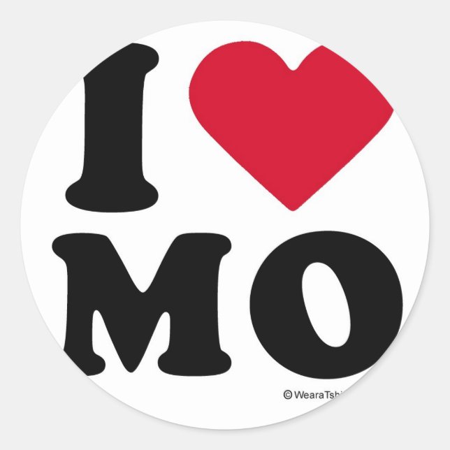 MISSOURI - "I LOVE MO" "I LOVE MISSOURI"  CLASSIC ROUND STICKER (Front)