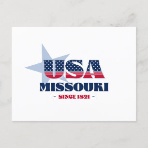 Missouri in Red, White, and Blue Postcard
