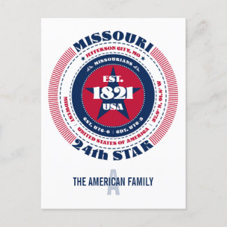 Missouri, Jefferson City, MO, Patriotic, Monogram Postcard