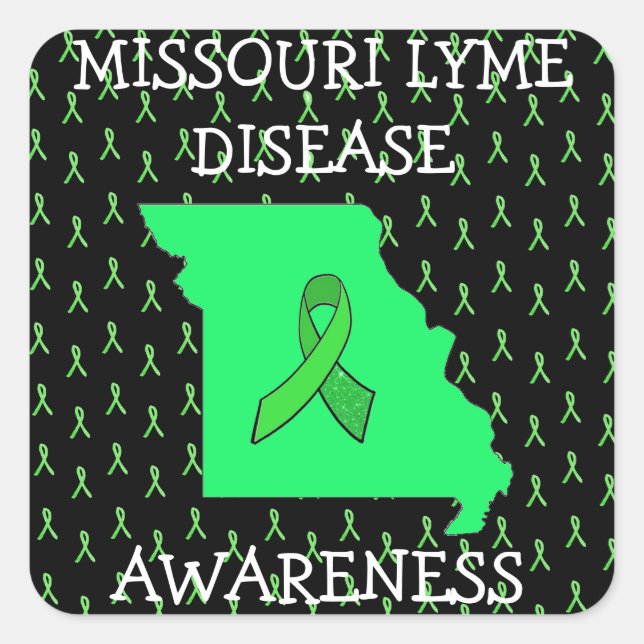 Missouri Lyme Disease Ribbons Awareness Stickers (Front)
