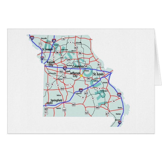 Missouri Map Blank Card (Front Horizontal)