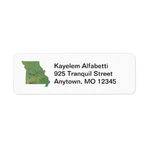 Missouri Map Return Address Label