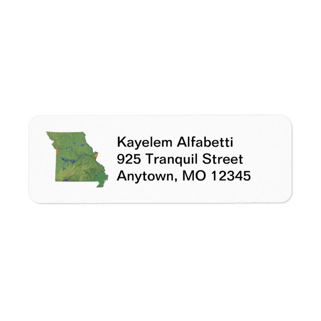 Missouri Map Return Address Label (Front)