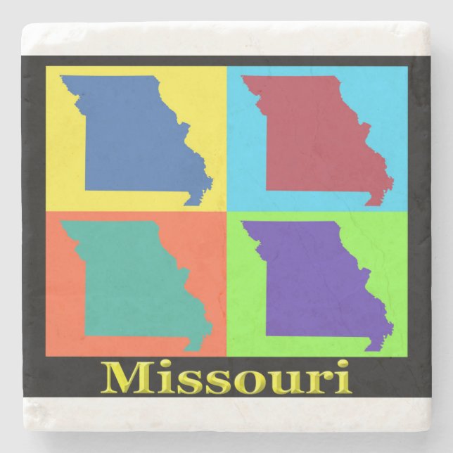 Missouri Map Stone Coaster (Front)