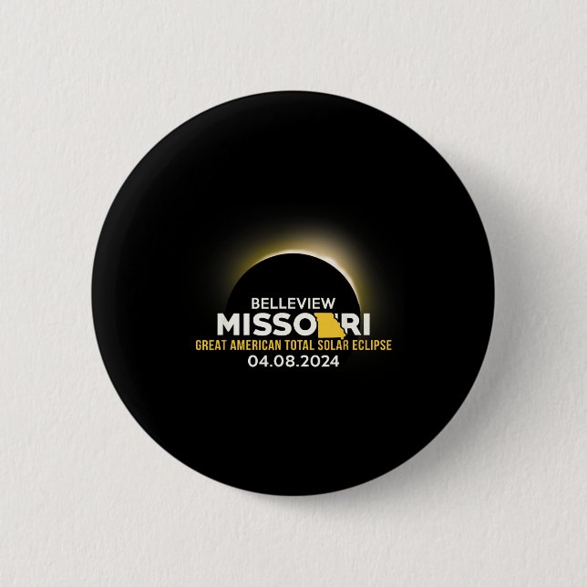 Missouri Mo Total Solar Eclipse 2024  6 Cm Round Badge (Front)