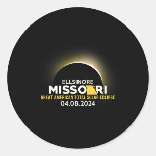 Missouri Mo Total Solar Eclipse 2024 Classic Round Sticker