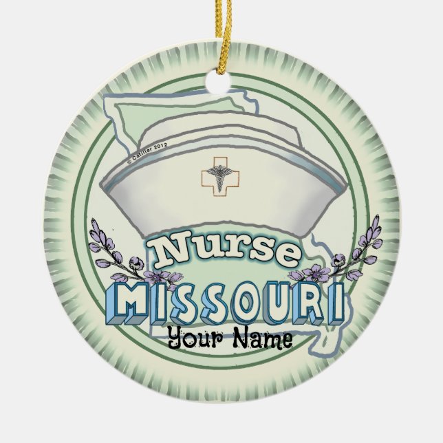 Missouri Nurse Ceramic Tree Decoration (Front)