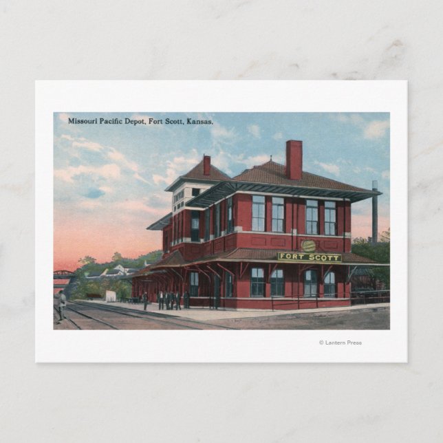 Missouri Pacific Railroad Depot Postcard (Front)
