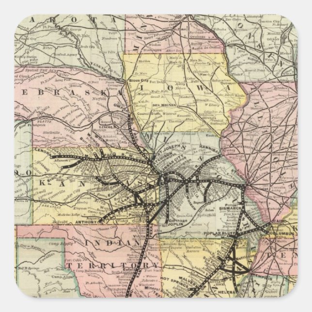 Missouri Pacific Railway Square Sticker (Front)