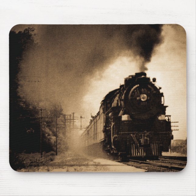 Missouri Pacific Steam Passenger Sepia Mouse Mat (Front)
