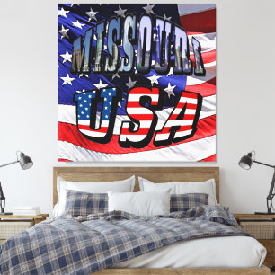 Missouri Picture and USA Text Canvas Print