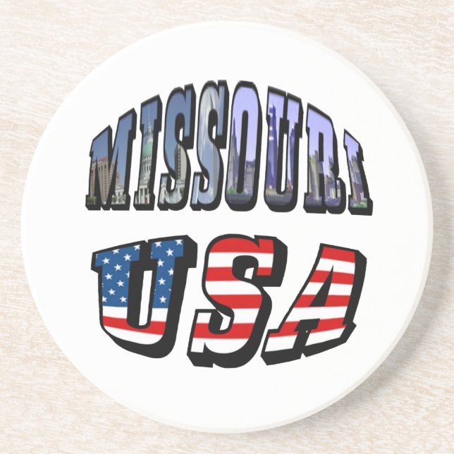 Missouri Picture and USA Text Coaster (Front)