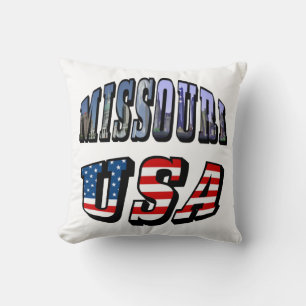 Missouri Picture and USA Text Cushion