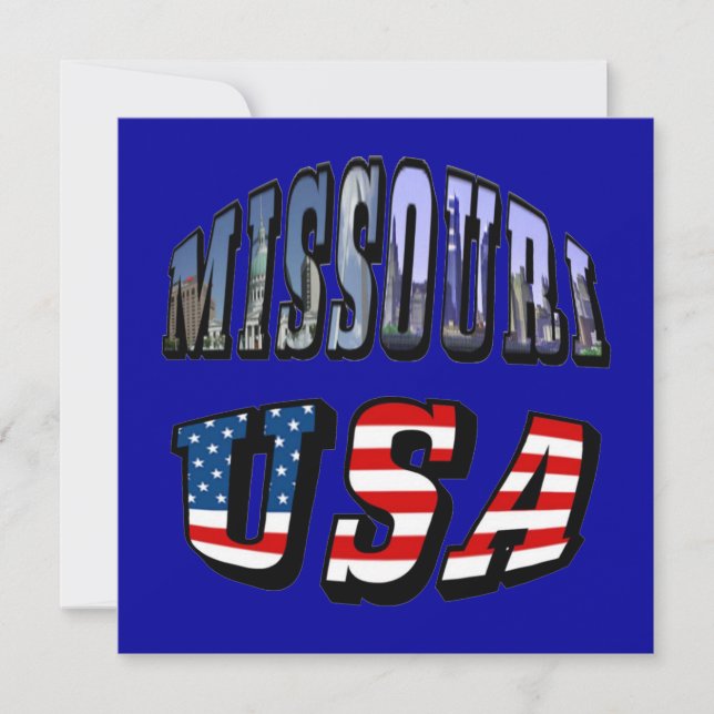 Missouri Picture and USA Text Invitation (Front)