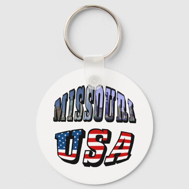 Missouri Picture and USA Text Key Ring (Front)