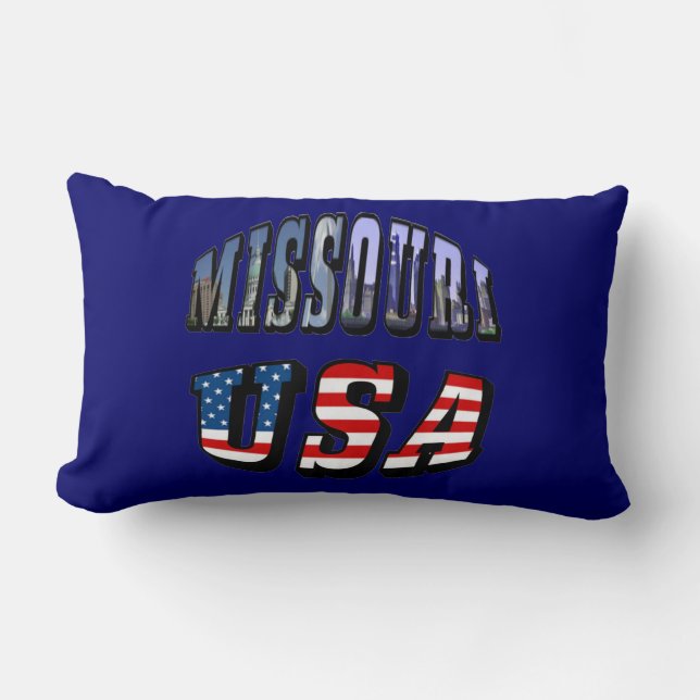 Missouri Picture and USA Text Lumbar Cushion (Front)