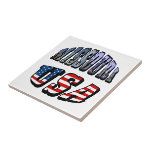 Missouri Picture and USA Text Tile