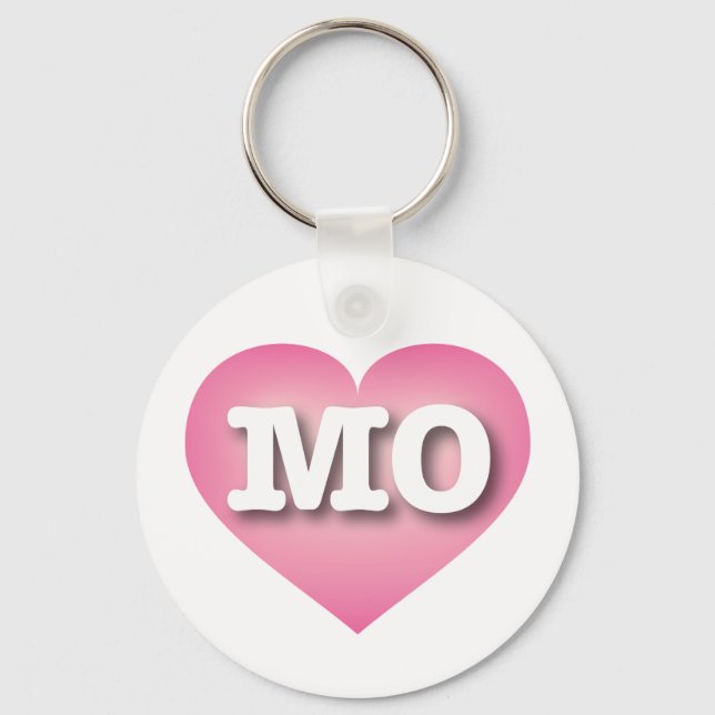 Missouri Pink Fade Heart - I love MO Key Ring (Front)