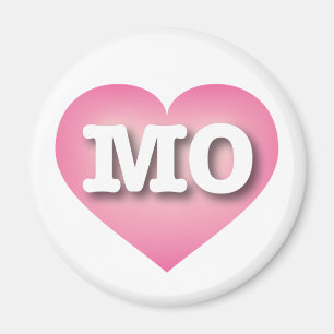 Missouri Pink Fade Heart - I love MO Magnet