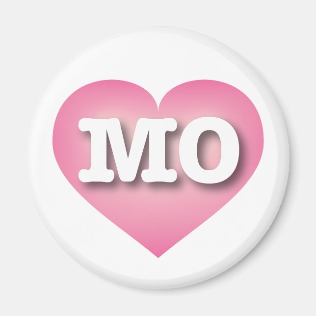 Missouri Pink Fade Heart - I love MO Magnet (Front)