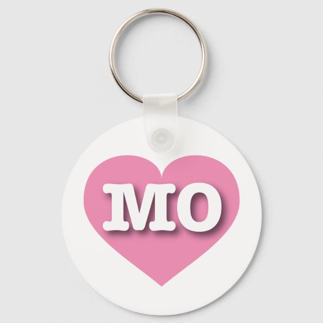 Missouri Pink Heart - I love MO Key Ring (Front)