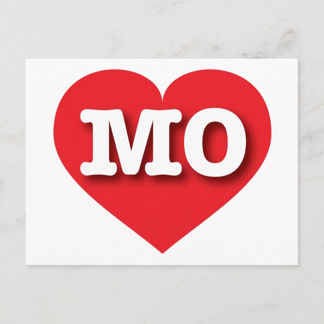 Missouri Red Heart - I love MO Postcard (Front)
