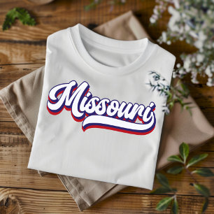 Missouri Red White and Blue Vintage Script T-Shirt