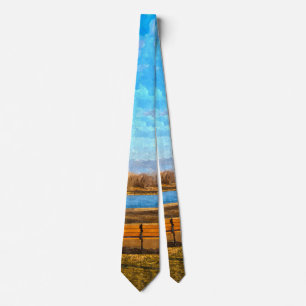 Missouri River Bench Painterly Neck Tie