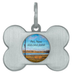 Missouri River Bench Painterly Pet ID Tag