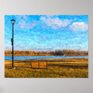 Missouri River Bench Painterly Poster