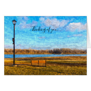 Missouri River Bench Painterly Thinking Of U Card