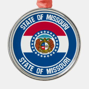 Missouri Round Emblem Metal Tree Decoration