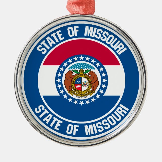 Missouri Round Emblem Metal Tree Decoration (Front)