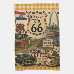 Missouri Route 66 Americana Kitchen Coffee Tea Towel
