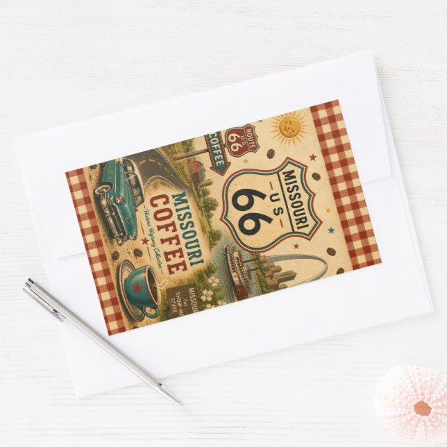 Missouri Route 66 Coffee Bar Decal Gift Rectangular Sticker (Envelope)
