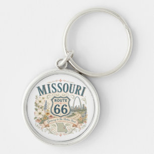 Missouri Route 66 Feminine Road Trip Gift Key Ring