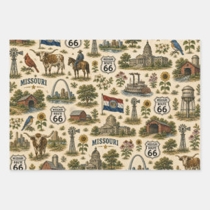 Missouri Route 66 Gateway Gift Wrapping Paper Sheet