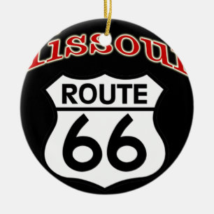 Missouri Route 66 Shield Ceramic Tree Decoration