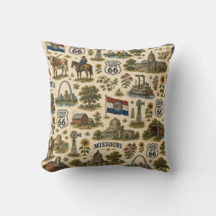 Missouri Route 66 Sofa Gateway Cushion