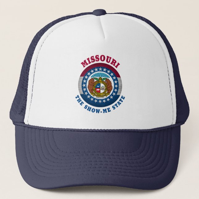 MISSOURI SHOW-ME STATE FLAG TRUCKER HAT (Front)