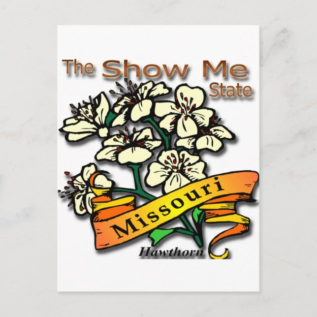 Missouri Show Me State Hawthorn Postcard (Front)