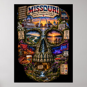 Missouri Skull Art Print   State of Mind