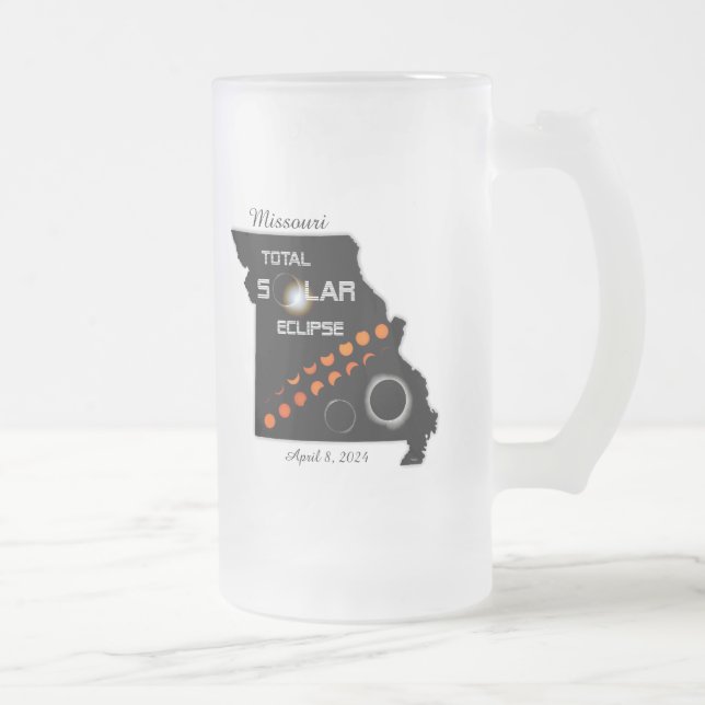 Missouri Solar Eclipse Frosted Beer Mug (Right)