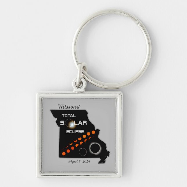 Missouri Solar Eclipse Square Keychain (Front)