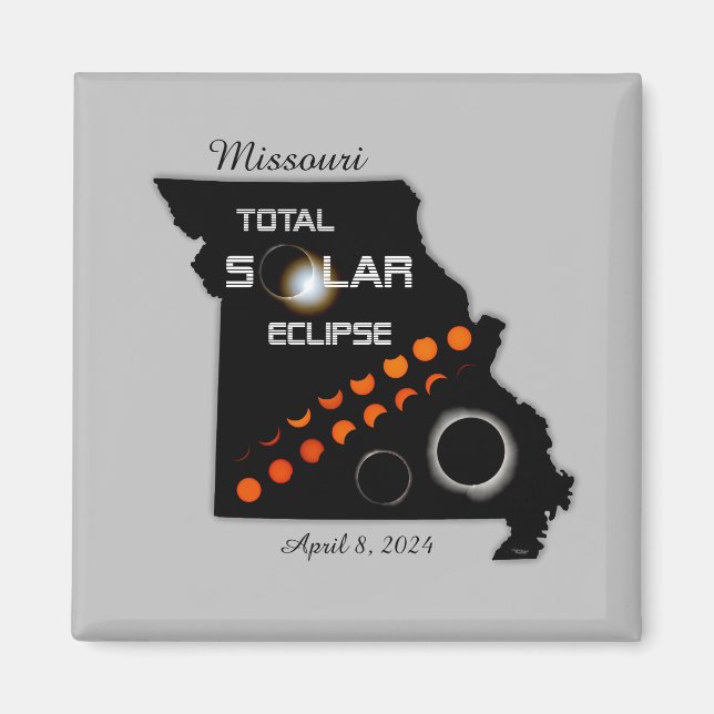 Missouri Solar Eclipse Square Magnet (Front)