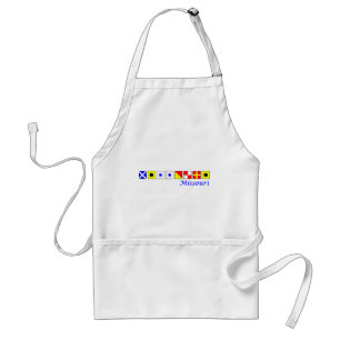 Missouri spelled in nautical flag alphabet standard apron