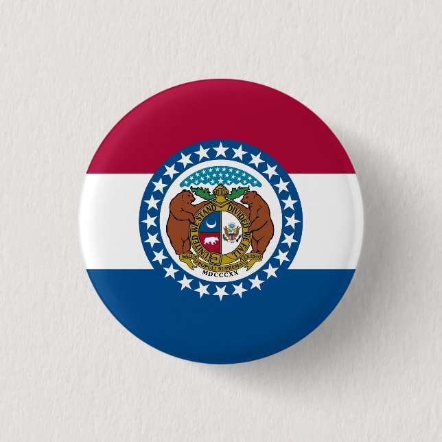 Missouri State Flag 3 Cm Round Badge (Front)