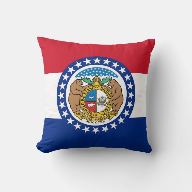 Missouri State Flag American MoJo Pillow (Front)