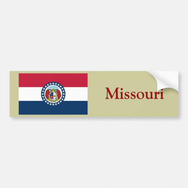 Missouri State Flag Bumper Sticker (Front)