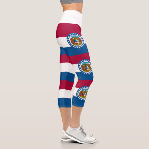 Missouri State Flag Capri Leggings